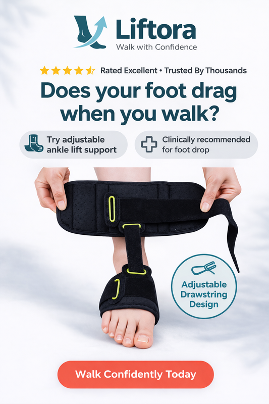 Liftora Foot Drop Brace | Adjustable Ankle Support for Walking & Recovery
